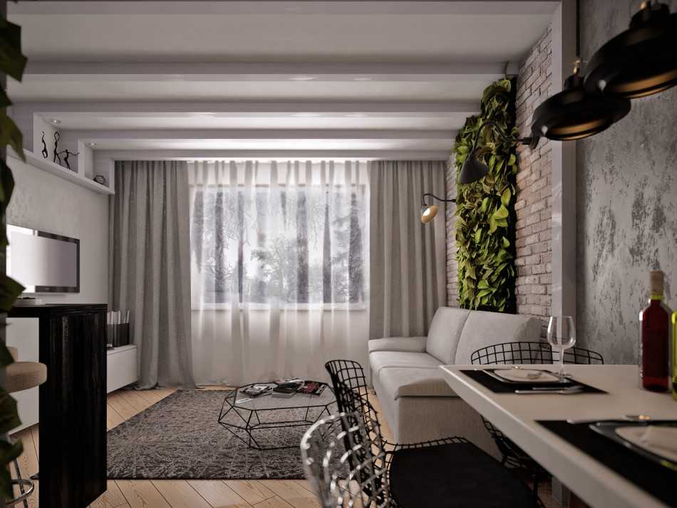 Dizajnerski projekt dvosobnog stana od 48 m². u Moskvi