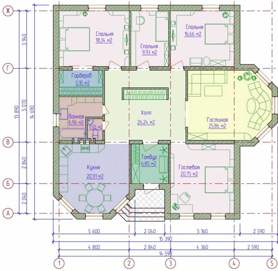 Udobna seoska kuća (7,2x9,9), kompetentnog rasporeda i dobrog dizajna, izvrsna opcija za veliku obitelj.
