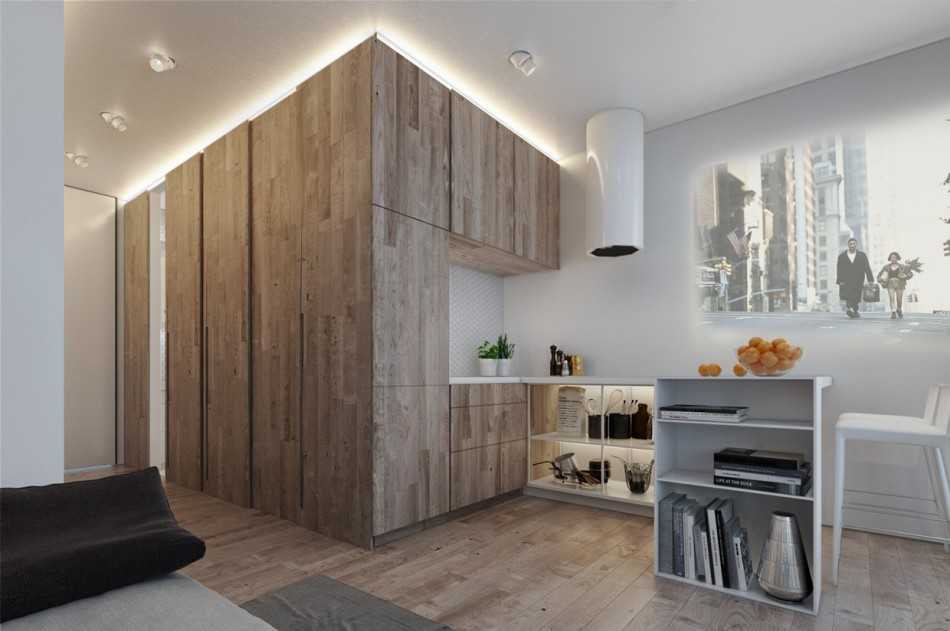 Дизайн однокомнатной квартиры 35 кв м: фото в современном стиле